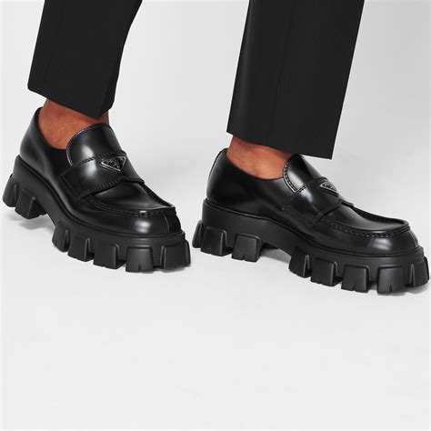 prada monolith loafers men